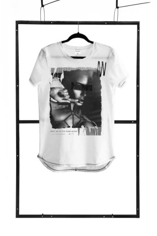 T-shirt men white S fashion