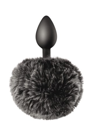 BLACK POMPON ANAL plug, korek analny