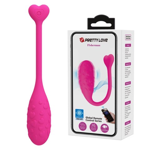 PRETTY LOVE - Fisherman Pink, 12 vibration functions Mobile APP remote control