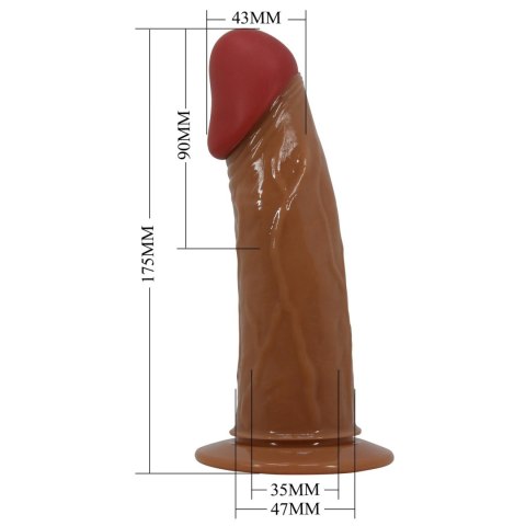 PRETTY LOVE - HARNESS BRIEFS Starks Universal Strap-On Harness 6,9'' Vibration Dildo Light Brown