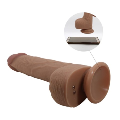 PRETTY LOVE - Tommy 8,9'' Light Brown, 3 vibration functions 3 thrusting settings Suction base Wireless remote control