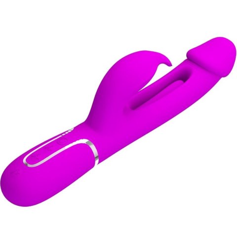 2 WIBRATOR - Kampas Wibrator króliczek, rabbit 3 in 2, multifunction vibrator with tongue violet