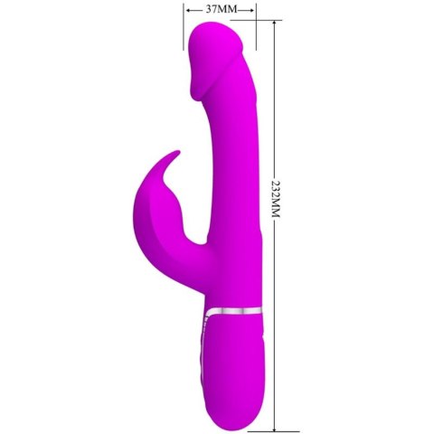 WIBRATOR - Kampas Wibrator króliczek, rabbit 3 in 1, multifunction vibrator with tongue violet