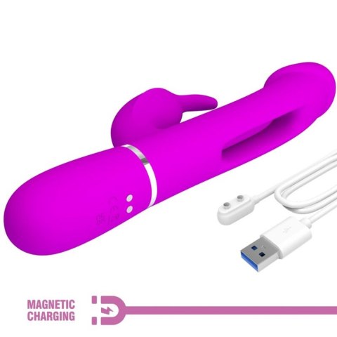 WIBRATOR - Kampas Wibrator króliczek, rabbit 3 in 1, multifunction vibrator with tongue violet