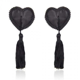 Bielizna-Heart Nipples Tassels BLACK