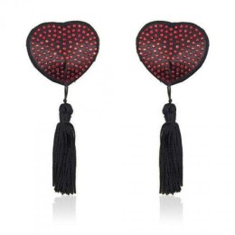 Bielizna-Heart shine nipples tassels (rosso)