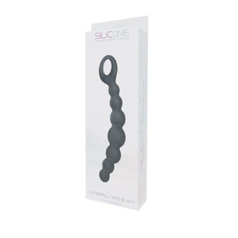 Plug, korek analny/kulki-FALLO ANALE CATERPILL-ASS SILICONE BLACK