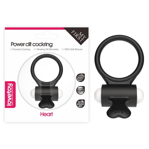 Power Clit Silicone Cockring Black