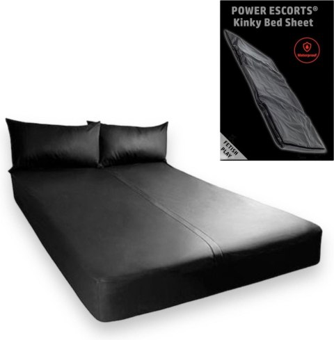 Power Escorts - BR190 - Kinky Bed Sheet Black - 160 x 227 CM