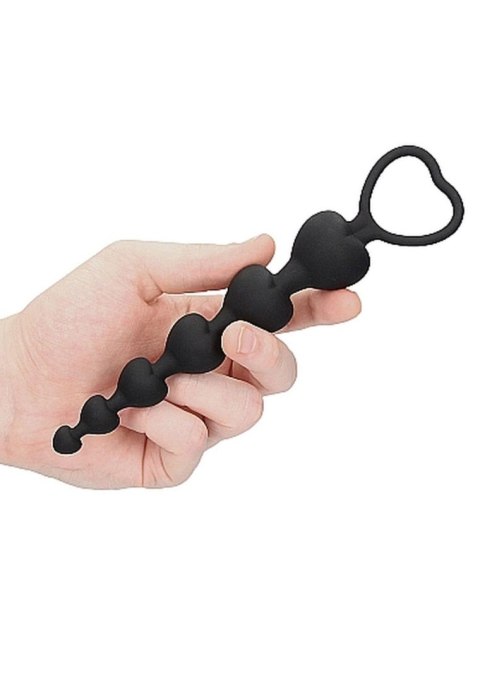 Anal Heart Beads - Black