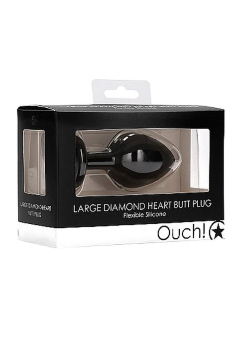 Diamond Heart Butt Plug, korek analny - Large - Black