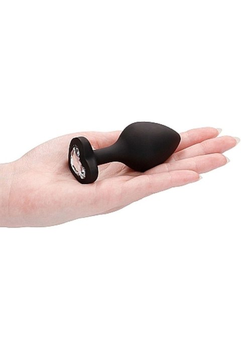 Diamond Heart Butt Plug, korek analny - Large - Black