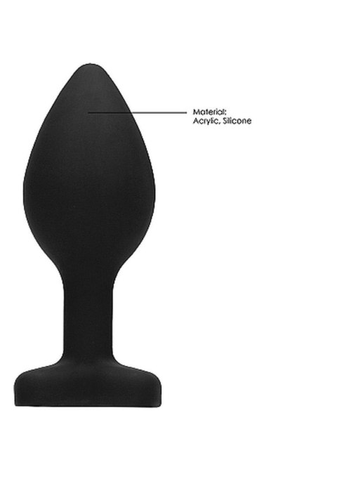 Diamond Heart Butt Plug - Large - Black