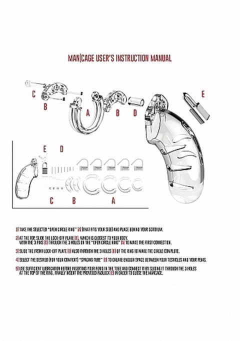 Model 03 - Chastity - 4.5"" - Cock Cage - Transparent