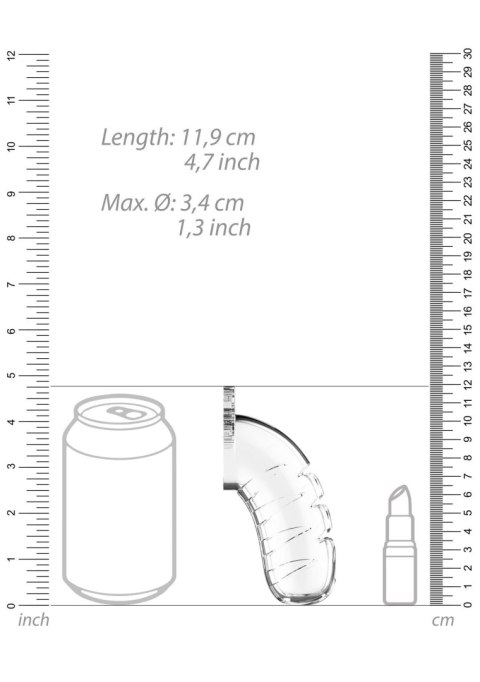 Model 16 - Chastity - 4.5"""" - Cock Cage - Transparent