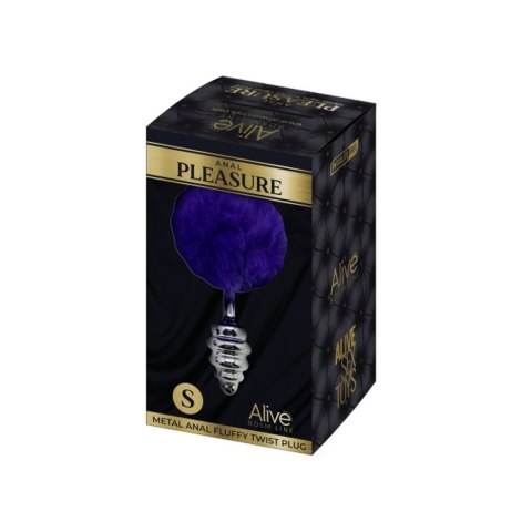 Plug-Metal Anal Fluffly Twist Plug S Dark Purple