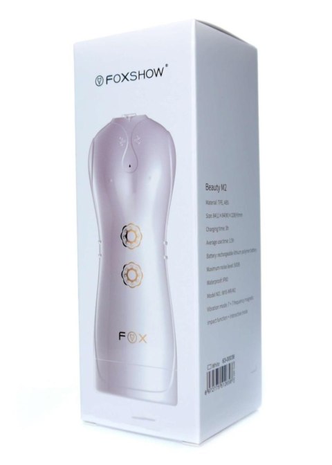 Masturbator - B - Series - Vibrating and Flashing Masturbation Cup USB 7+7 Function / Talk Mode (White)