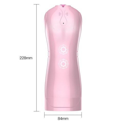 Masturbator-Vibrating and Flashing Masturbation Cup USB 7+7 Function / Talk Mode (Pink)