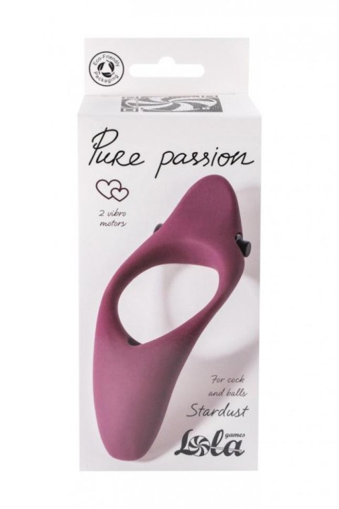 Pierścień-Erection Vibroring Pure Passion Stardust Wine Red