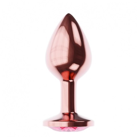 Plug, korek analny-Butt Plug, korek analny Diamond Ruby Shine L Rose Gold