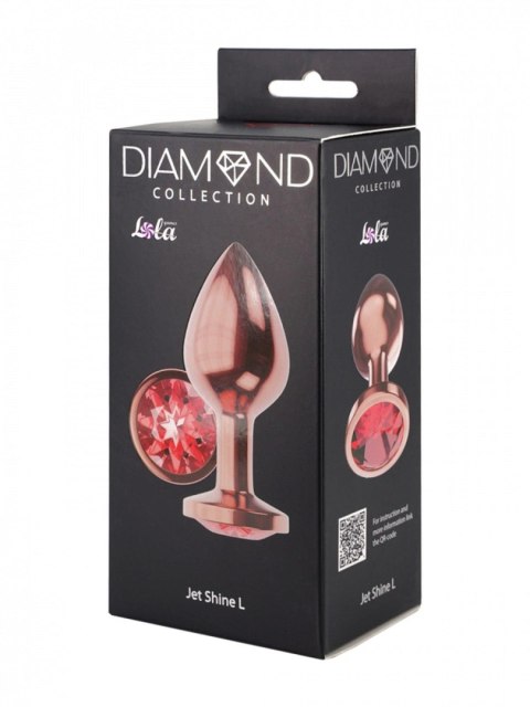 Plug, korek analny-Butt Plug, korek analny Diamond Ruby Shine L Rose Gold