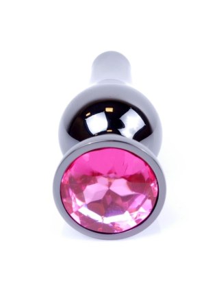 Plug, korek analny, Korek analny-Jewellery Dark Silver BUTT plug, korek analny- Pink