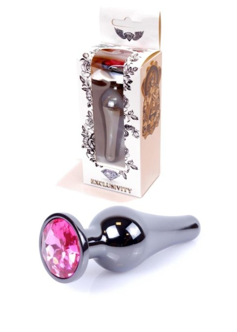 Plug, korek analny, Korek analny-Jewellery Dark Silver BUTT plug, korek analny- Pink Plug, korek analny, Korek analny-Jewellery Dark Silver BUTT plug, korek analny- Pink