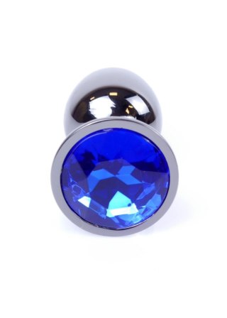 Plug, korek analny, Korek analny-Jewellery Dark Silver plug, korek analny- Dark Blue