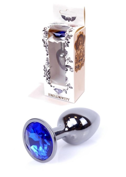Plug, korek analny, Korek analny-Jewellery Dark Silver plug, korek analny- Dark Blue Plug, korek analny, Korek analny-Jewellery Dark Silver plug, korek analny- Dark Blue