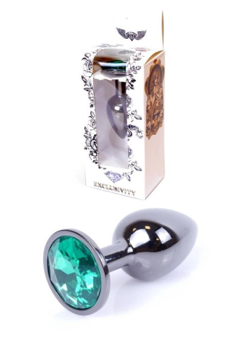 Plug, korek analny, Korek analny-Jewellery Dark Silver plug, korek analny- Green Plug, korek analny, Korek analny-Jewellery Dark Silver plug, korek analny- Green