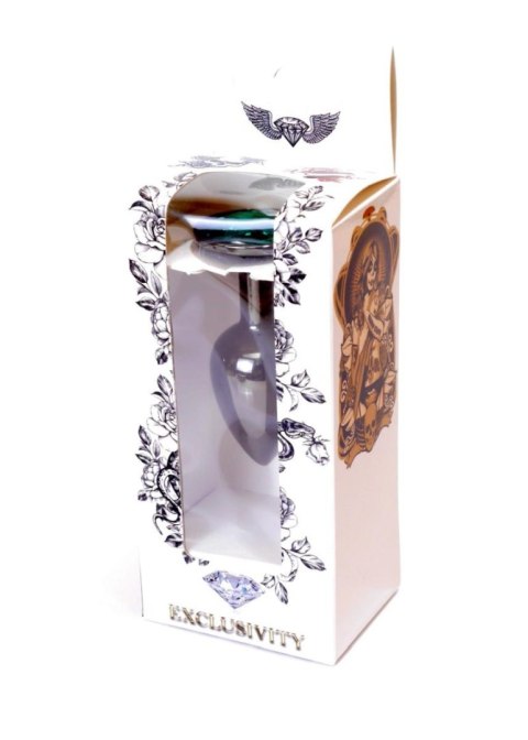Plug, korek analny, Korek analny-Jewellery Dark Silver plug, korek analny- Green Plug, korek analny, Korek analny-Jewellery Dark Silver plug, korek analny- Green