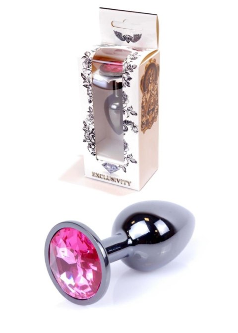 Plug, korek analny, Korek analny-Jewellery Dark Silver plug, korek analny- Pink Plug, korek analny, Korek analny-Jewellery Dark Silver plug, korek analny- Pink
