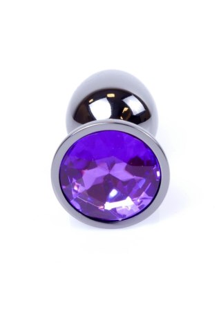 Plug, korek analny, Korek analny-Jewellery Dark Silver plug, korek analny- Purple