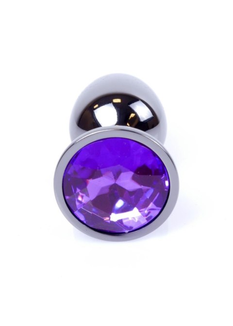 Plug, korek analny, Korek analny-Jewellery Dark Silver plug, korek analny- Purple