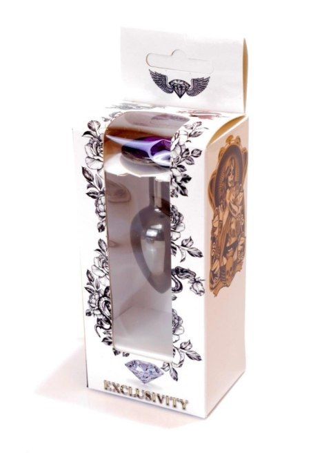 Plug, korek analny, Korek analny-Jewellery Dark Silver plug, korek analny- Purple