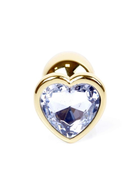 Plug, korek analny, Korek analny-Jewellery Gold Heart plug, korek analny- Clear Plug, korek analny, Korek analny-Jewellery Gold Heart plug, korek analny- Clear