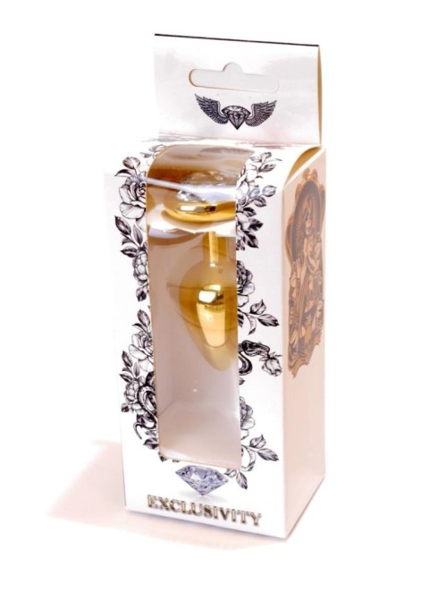 Plug, korek analny, Korek analny-Jewellery Gold Heart plug, korek analny- Clear Plug, korek analny, Korek analny-Jewellery Gold Heart plug, korek analny- Clear