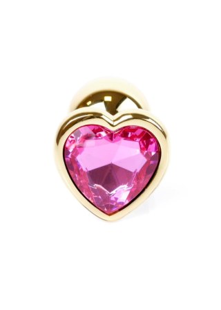 Plug, Korek analny-Jewellery Gold Heart PLUG- Pink