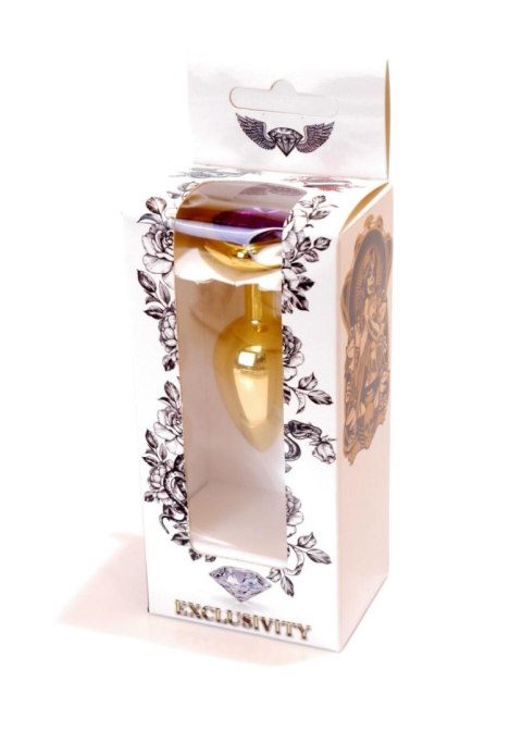 Plug, korek analny, Korek analny-Jewellery Gold Heart plug, korek analny- Purple Plug, korek analny, Korek analny-Jewellery Gold Heart plug, korek analny- Purple