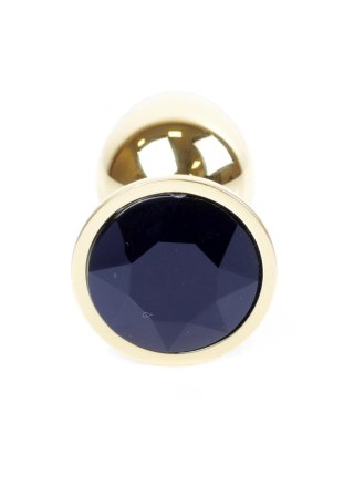 Plug, Korek analny-Jewellery Gold PLUG- Black