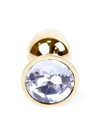 Plug, Korek analny-Jewellery Gold PLUG- Clear