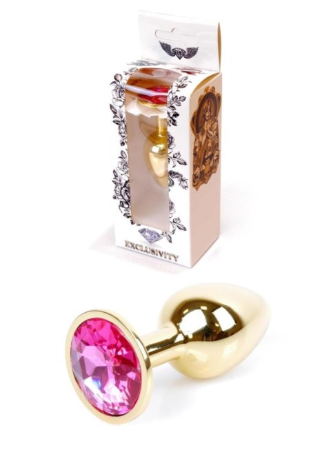 Plug, Korek analny-Jewellery Gold PLUG- Pink