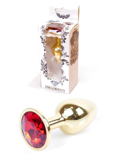 Plug, korek analny, Korek analny-Jewellery Gold plug, korek analny- Red Plug, korek analny, Korek analny-Jewellery Gold plug, korek analny- Red