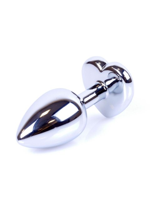 Plug, Korek analny-Jewellery Silver Heart PLUG- Black