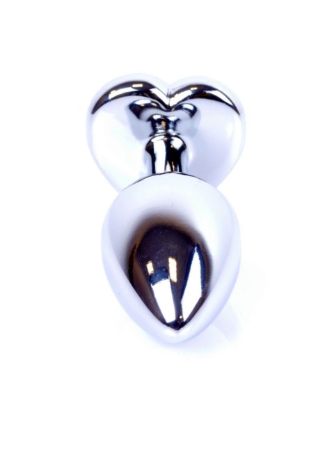 Plug, Korek analny-Jewellery Silver Heart PLUG- Black