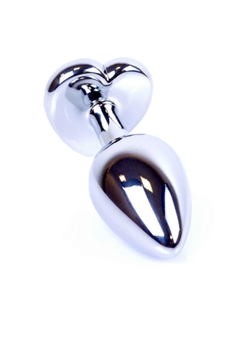 Plug, Korek analny-Jewellery Silver Heart PLUG- Black