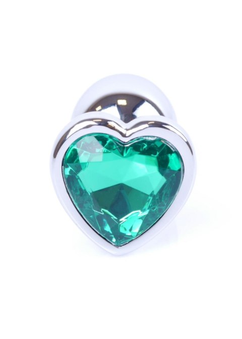 Plug, korek analny, Korek analny-Jewellery Silver Heart plug, korek analny- Green Plug, korek analny, Korek analny-Jewellery Silver Heart plug, korek analny- Green