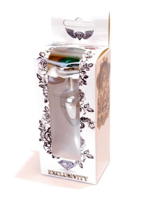 Plug, korek analny, Korek analny-Jewellery Silver Heart plug, korek analny- Green Plug, korek analny, Korek analny-Jewellery Silver Heart plug, korek analny- Green