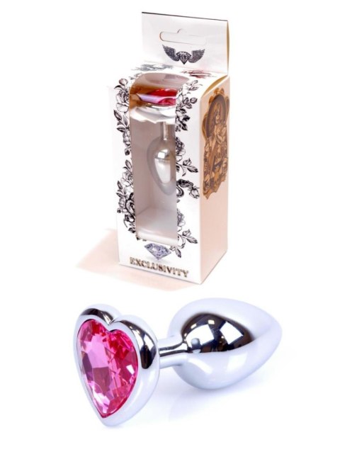Plug, korek analny, Korek analny-Jewellery Silver Heart plug, korek analny- Pink Plug, korek analny, Korek analny-Jewellery Silver Heart plug, korek analny- Pink