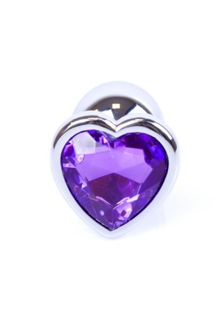 Plug, Korek analny-Jewellery Silver Heart PLUG- Purple